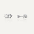 925 sterling silver infinity flat-back stud earrings with ball backs