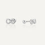 925 sterling silver infinity flat-back stud earrings with ball backs