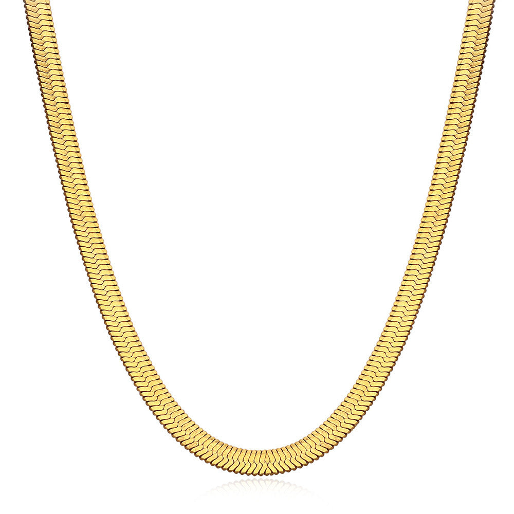 Gold-Tone Layered Stainless Steel Necklace and Huggie Earring Collection variant reference