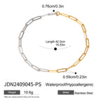 Mixed-Finish Stainless Steel Chain Necklace Collection — wholesale view 5