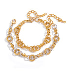 Two interlocking chain bracelet finish options
