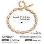 Clear stone line bracelet with lobster clasp and extension chain