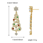 Ribbon tree earring front and side dimension image showing 43 by 15 mm