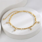 cubic zirconia drop anklet arranged on a white display