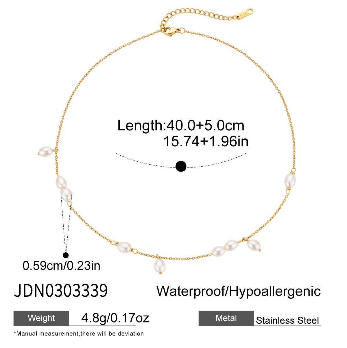 Clustered white-drop necklace with extender