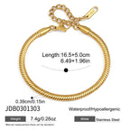 Gold tone rounded snake bracelet and extension chain