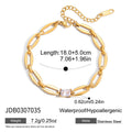 Elongated link bracelet with a clear center stone and extender