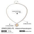 Heart pendant necklace with chain length and pendant measurements