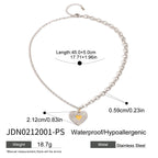 Heart pendant necklace with chain length and pendant measurements