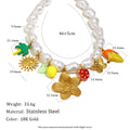 Gold plated stainless steel charm necklace specification image