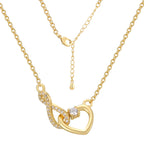 gold plated infinity heart necklace with lobster clasp and extension chain