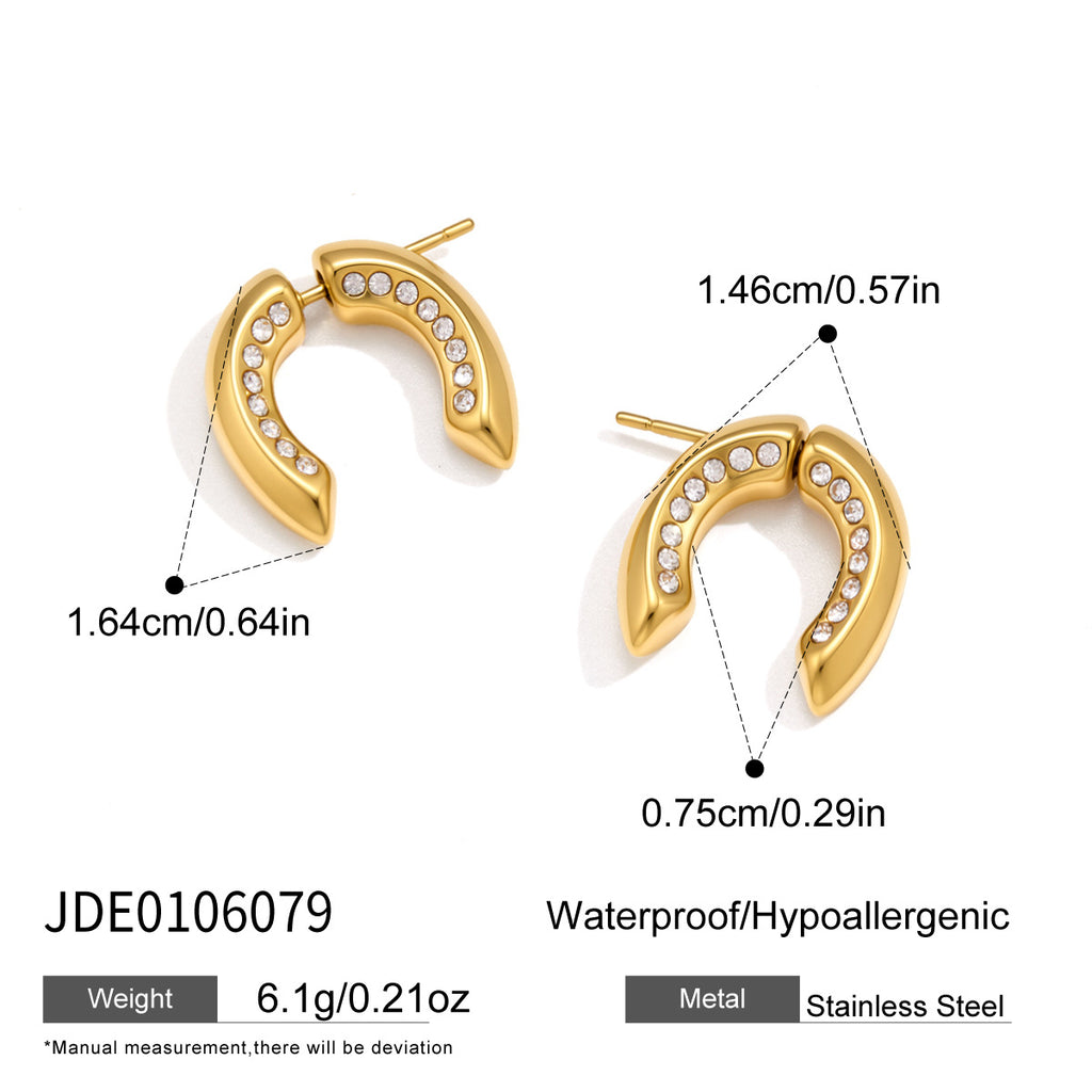 Detachable U earrings with dimension guide