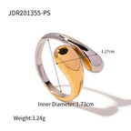 Two-Tone Sculptural Stainless Steel Ring Collection — wholesale view 9