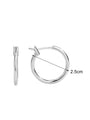 silver-finish brass hoop earrings in 25 mm diameter
