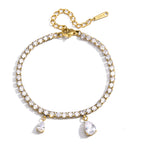 Stainless Steel Bracelet and Ring Collection with Clear Accents finish and shape detail