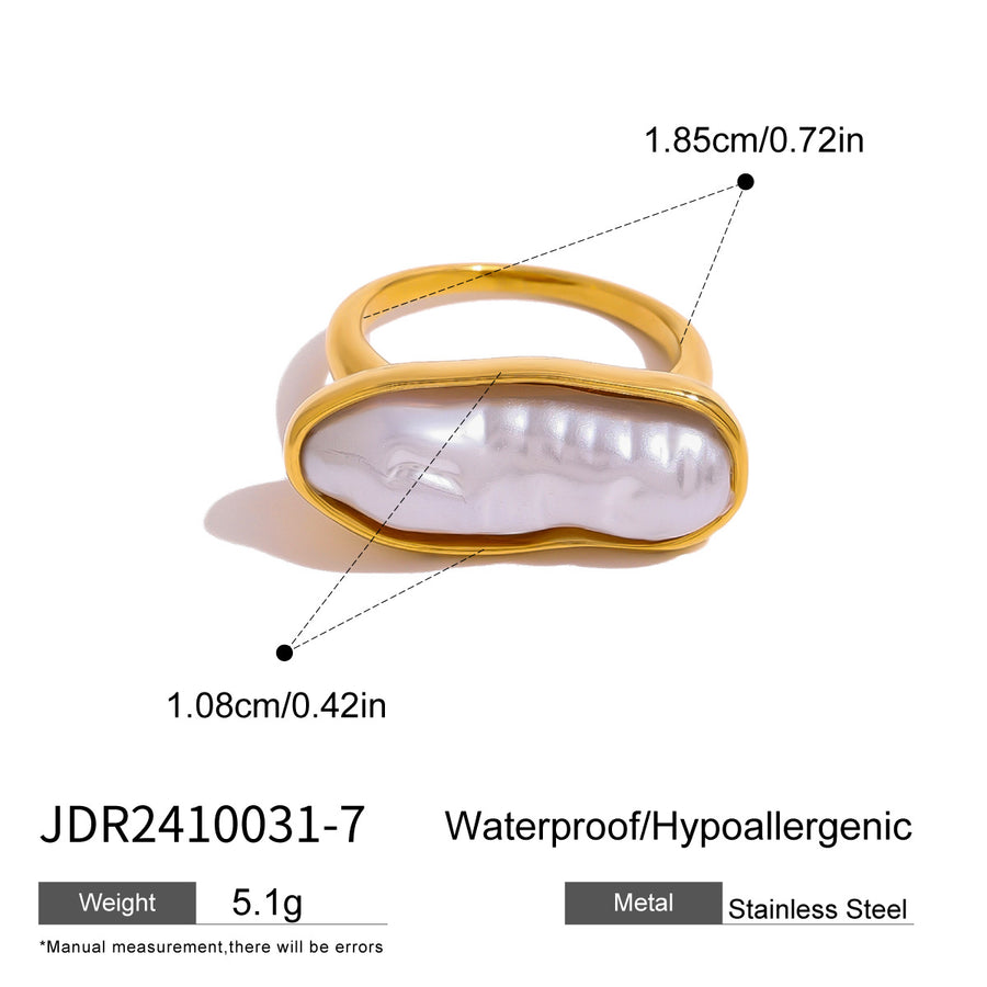 White inlay ring face width height and open band measurements