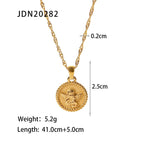 Cherub relief coin with a rope-like rim and necklace dimensions