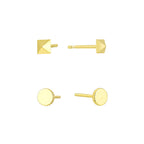 front product view of gold plated pyramid and round studs