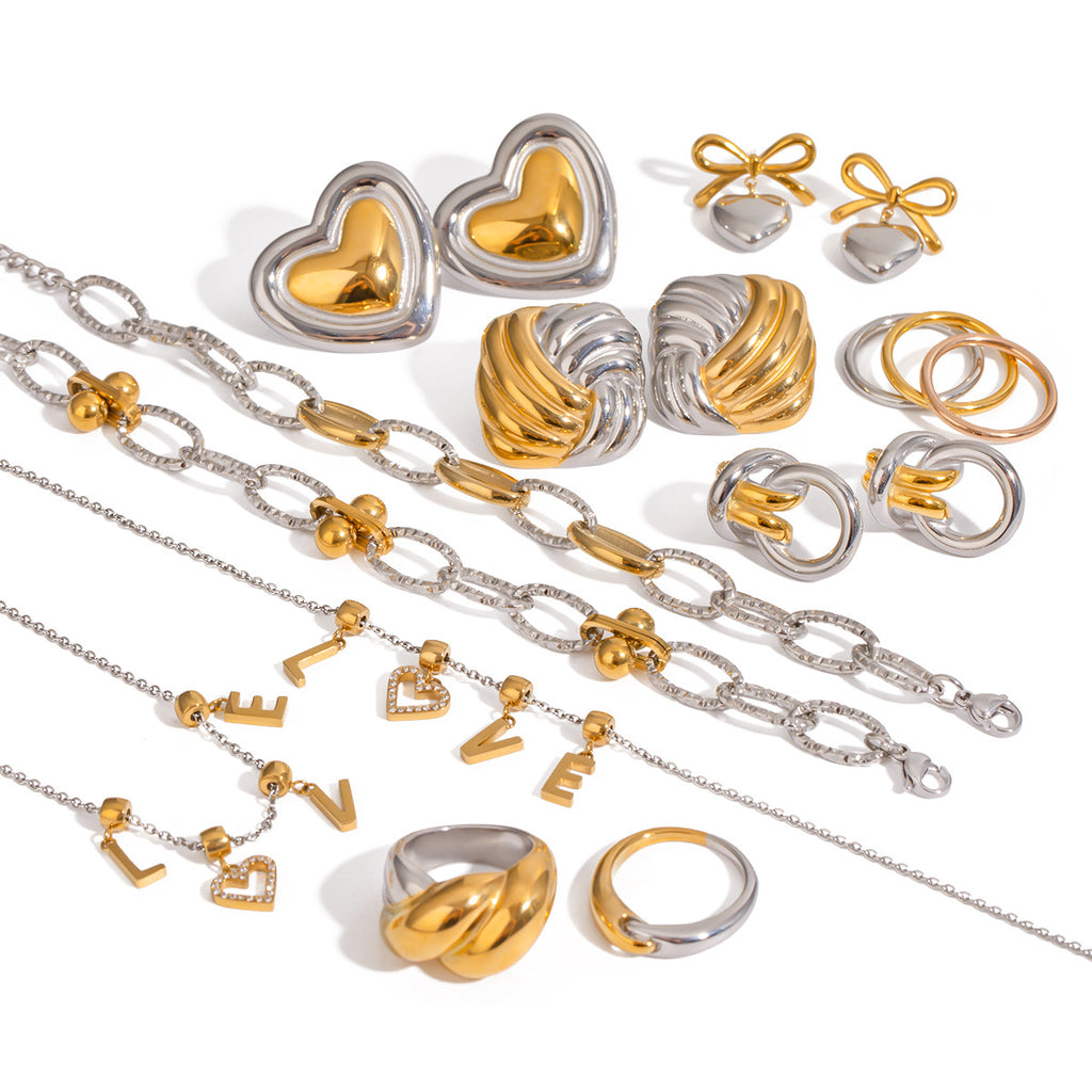 Mixed-Style Stainless Steel Jewelry Collection finish and shape detail