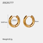 Gold-tone smooth hinged hoops with measurements