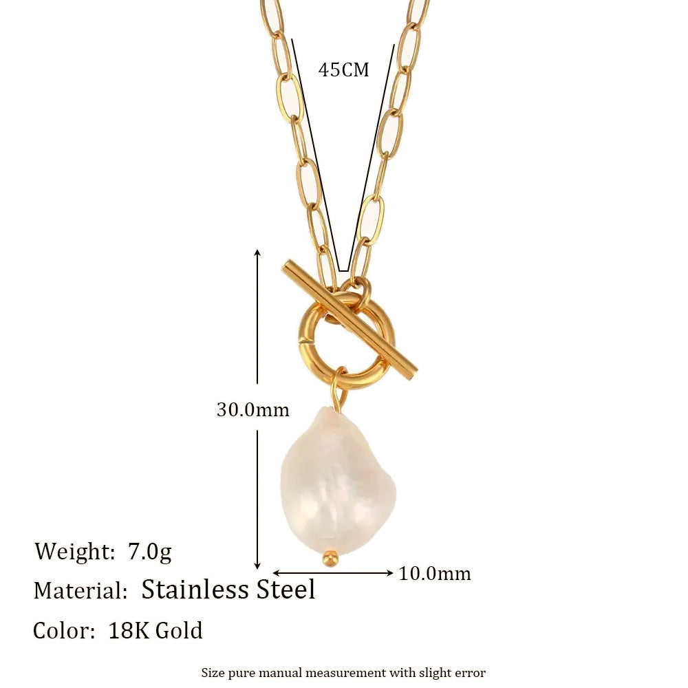 freshwater pearl toggle necklace dimensions with supplier-listed 45 cm chain
