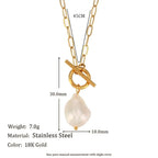 freshwater pearl toggle necklace dimensions with supplier-listed 45 cm chain