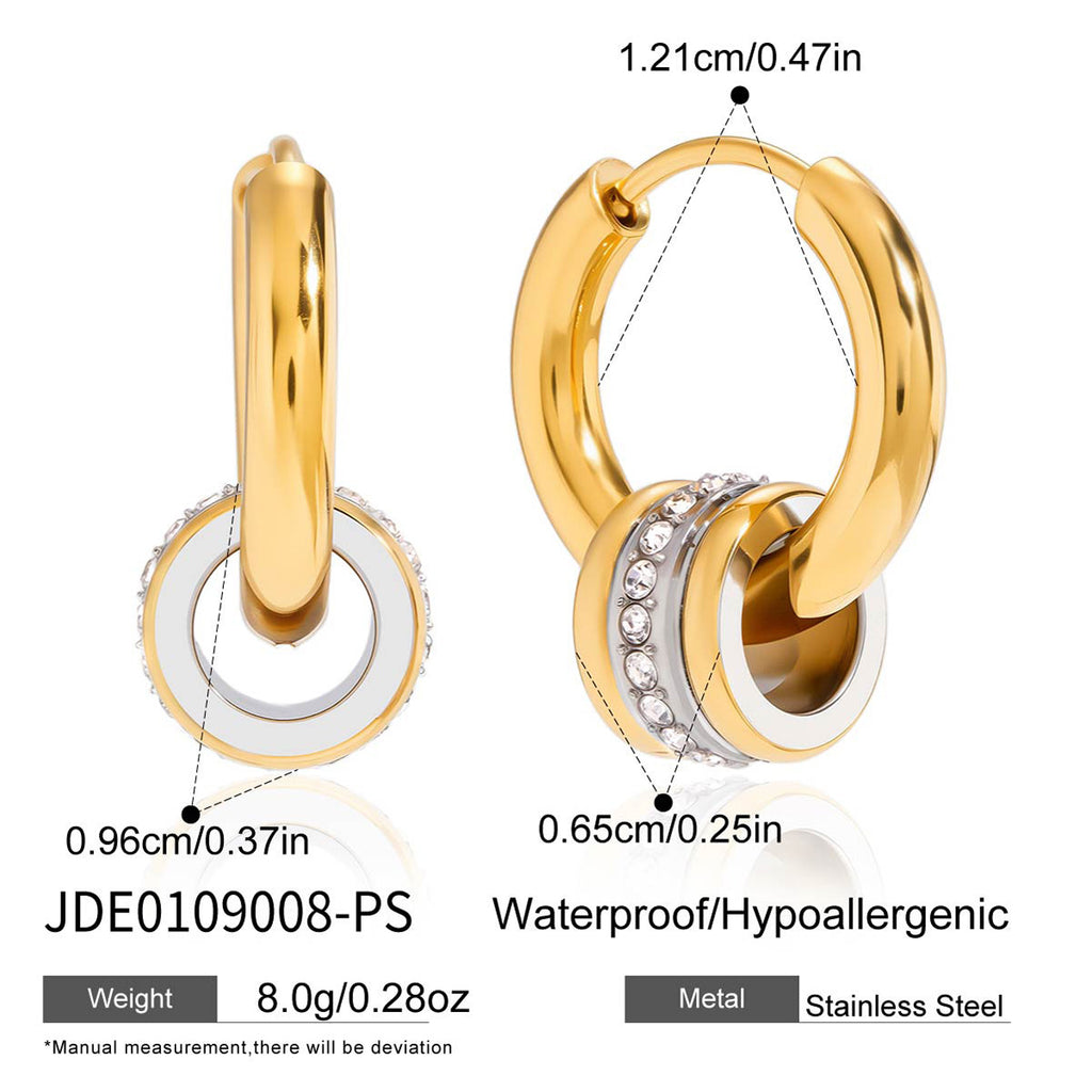 Interlocking loop hoop earring dimensions and hinged closure