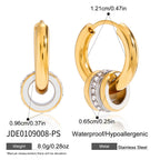 Interlocking loop hoop earring dimensions and hinged closure