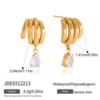 Multi-loop earring height and side profile diagram