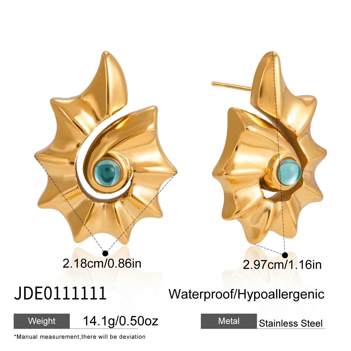 Ridged blue-center shell stud size chart
