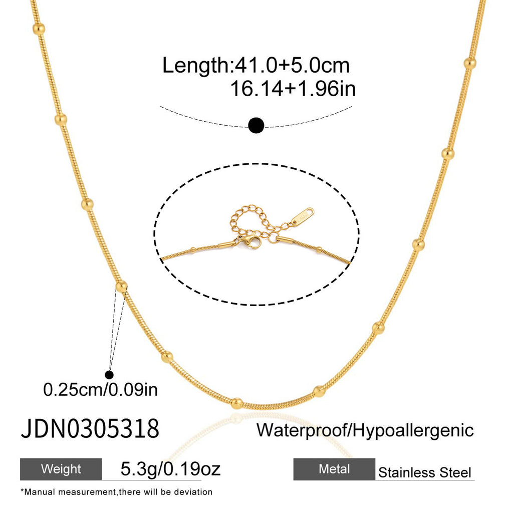 Single bead station chain with dimensions