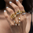 Layered and chain-connected rings worn together