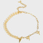 gold plated chevron chain and spike charm anklet