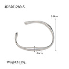 Silver-finish sculptural stainless steel cuff dimensions