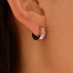 Pink Clear-Stone Stainless Steel Hoop Earring Collection styled product view
