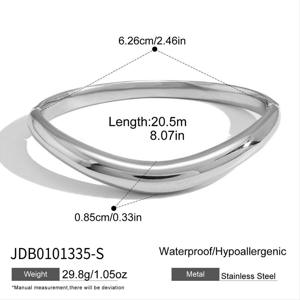Silver tone bangle measurements and stainless steel reference