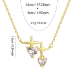 size guide showing 45 cm chain and 5 cm extension on star necklace