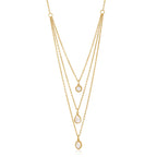 Full view of three graduated chain lengths and pendants