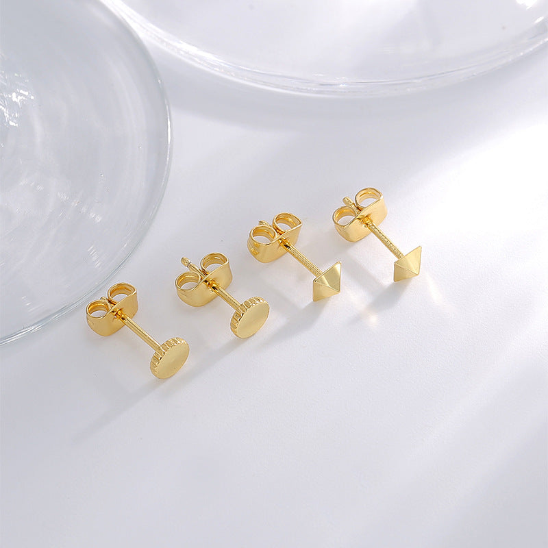 two-pair geometric stud set viewed from front and back