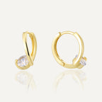 Gold plated 925 sterling silver round zirconia twist hoop earrings