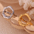 gold plated and silver-finish stainless steel open-center rings