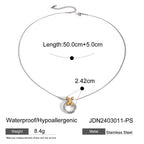 Wholesale Stainless Steel Bow Stud Earrings and Pendant Necklace Collection - dimensions view