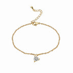 catalog view of fine gold plated bracelet with lobster clasp and heart