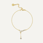 gold plated brass constellation anklet with cubic zirconia star drop