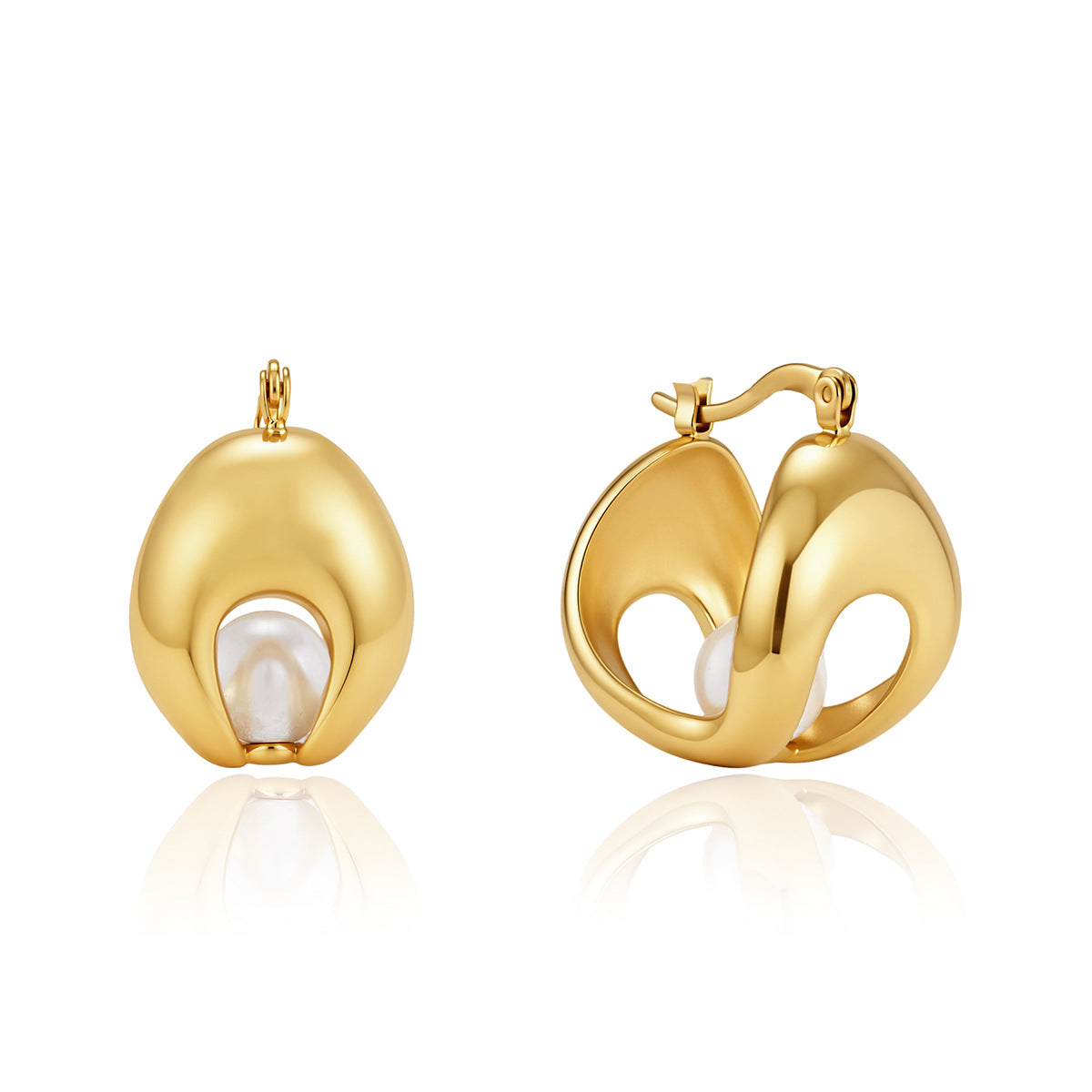 Front and side views of the curved double-layer hoops