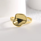 front view of folded lotus leaf ring with irregular rim