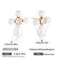 Pearl-look cross stud dimensions and side view