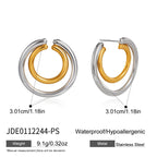 Double hoop earring dimension image showing 30.1 by 30.1 mm