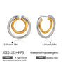Double hoop earring dimension image showing 30.1 by 30.1 mm