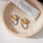 Gold-Tone Pearl-Look Chain Tassel Stainless Steel Drop Earrings close-up product view